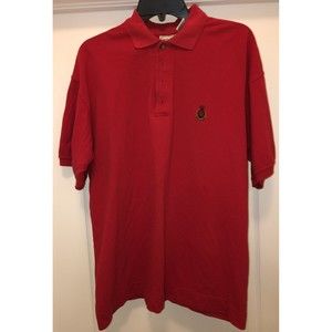vintage Bugle Boy Company mens large red polo shirt short sleeve cotton crest
